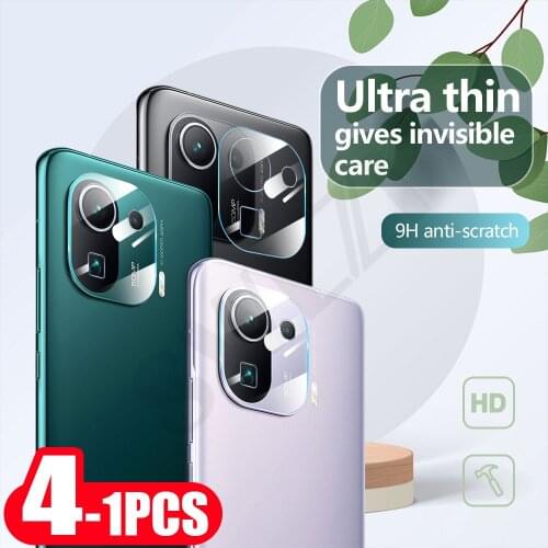4-1Pcs 9H screen protector for Xiaomi Mi 11 11X Pro 11i 10 Ultra 10S 10T 9 SE 9T 8 Lite Camera Lens film Glass Camera protector