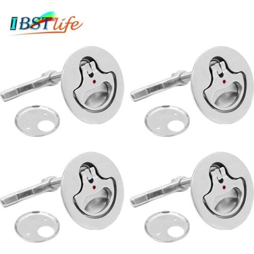 4PCS Marine Grade SS316 Cam Latch Flush Pull Hatch Deck Latch Lift Handle with Back Plate Boat Hardware Accessories