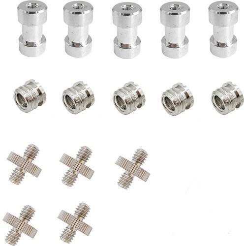 5 kits 3in1 1 4 to 3 8 Tripod Mount Adapter Screws to Flash Light Stand Bracket