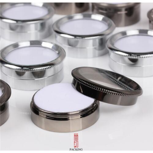 6/lot gem boxes 4.5*4.5*1.8 cm Metal Jewelry Display Box for Diamond with glass cover