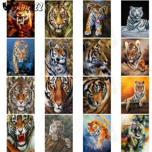 Tiger Diamond Painting 5D Diy Animal Cross Stitch Embroidery Mosaic Kit Hand Inlaid Craft Gift Design Home Decoration