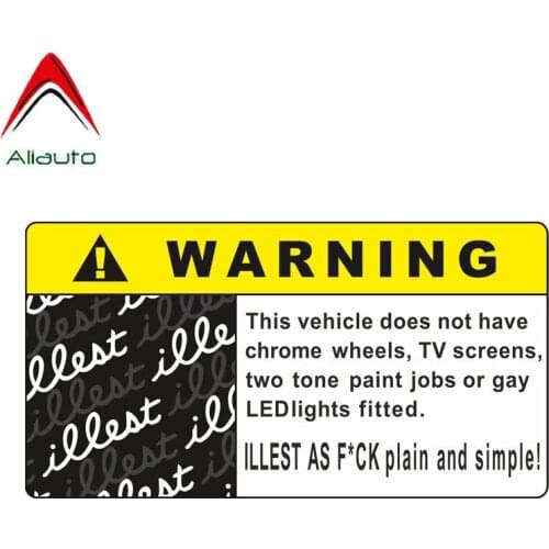 Aliauto Warning Car Sticker Illest As Accessories Funny Decal PVC Waterproof for Suzuki Peugeot Skoda Volvo Motorcycle,15cm*7cm