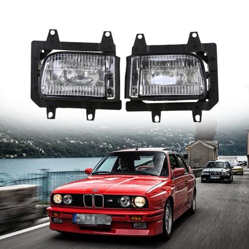 Car Right/Left Bumper Fog Light Housing Plastic Lens Fit For 1982-1987 BMW E30 3 Series Sedan Fog Lamp Without Bulbs