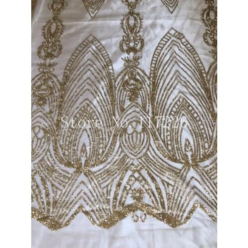 Shinning JRB-41345 GLUED GOLD glitter embroidery French tulle lace fabric for wedding party dress