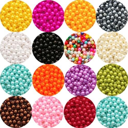 30Colors Mix 4 6 8 10mm ABS Pearl Imitation Loose Spacer Beads for Jewelry Making Accessories Necklace Bracelet Earrings DIY