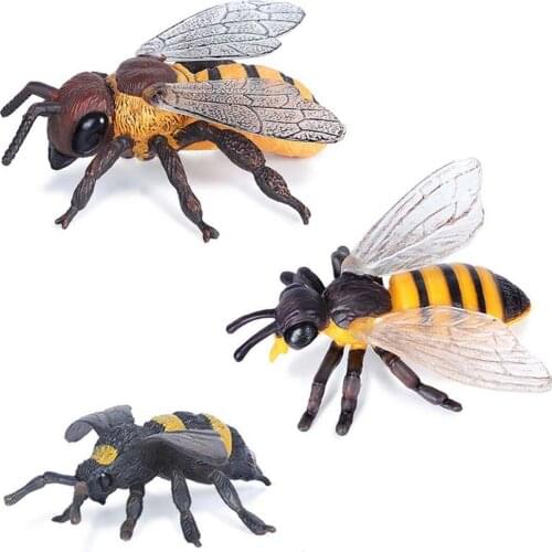Childrens Simulation Animal Insect Model Simulation Bee Static Plastic Bee Halloween Party Christmas Gift Teaching Model