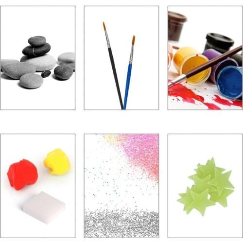 Kids Creative Handmade Pebble Stone Graffiti Painting Art DIY Drawing Toy Set