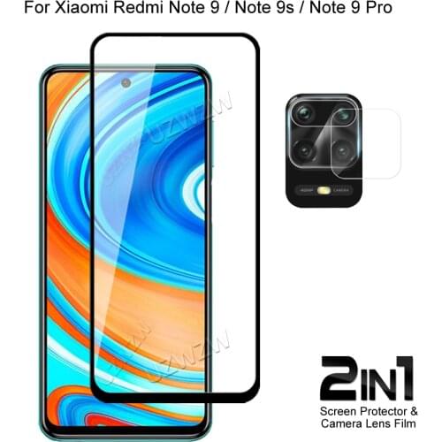For Xiaomi Redmi Note 9 Pro 9s Front Screen Protector Protective Tempered Glass & Camera Lens Film For Xiaomi Redmi Note 9 Pro S