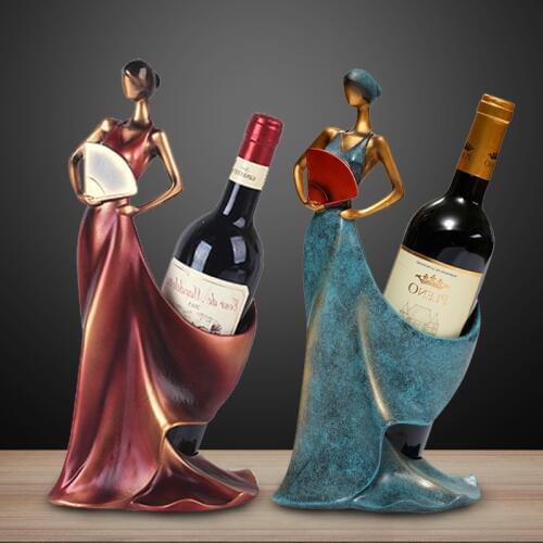 European Creative wine bottle holder home decoration Luxury Whisky Beer Bottle resin crafts wine rack stand