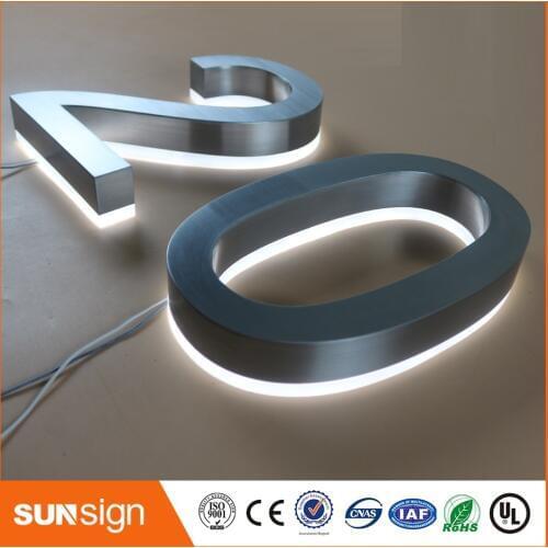 H25cm one letter Factory Outlet 25cm high 304 Stainless steel backlit led house number signs