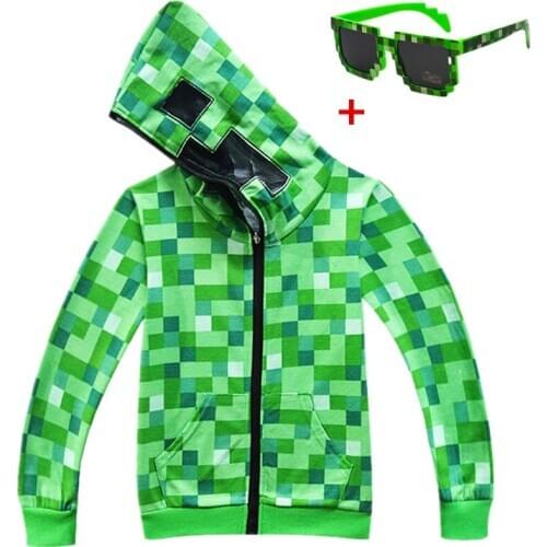 Game Kids Winter Outwear Cartoon Clothes Sweatshirts Long Sleeve Christmas Shirt Game Boys Girls green Jacket Fashion
