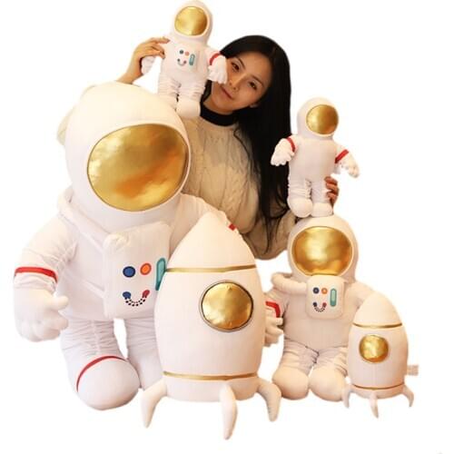 30/60cm New Astronaut/Rocket Plush Toy Stuffed Spaceship Science Fiction Pillow Boy Model Cushion Home Decor Kid Gifts