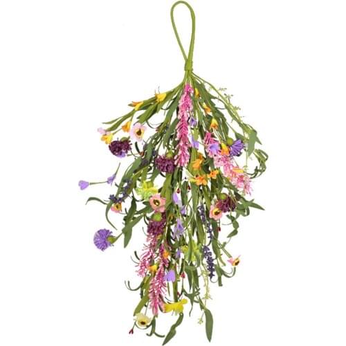 Artificial Wreath Floral Swag Home Decoration Pendant Halloween Flowers Decorative Valentines Day Semi-handmade Door Hanger