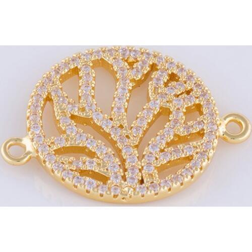 Supplies For Jewelry 5pcs Zircon Life Tree Charms For Bracelet Jewelry Making Diy Copper Micro Pave Connectors Wholesale Bedel