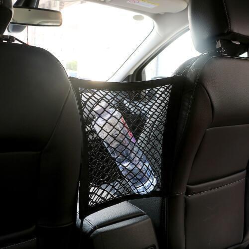 LEEPEE Universal Car Truck Storage Hanging Bag Elastic Mesh Net Luggage Hooks Seat Bag Organizer Holder Black