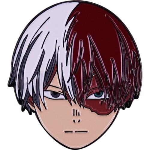 Anime Lovers Accessories My Hero Academia Todoroki Shoto Cartoon Metal Enamel Backpack Bag Clothes Coat Lapel Badge Brooch Pin