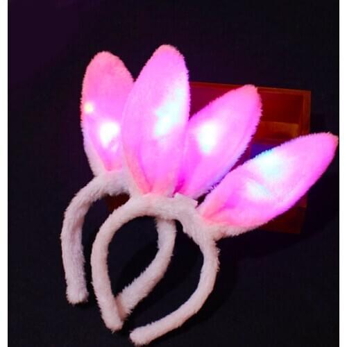 Cute plush luminous toy rabbit ears headband toy concert festival party children toys