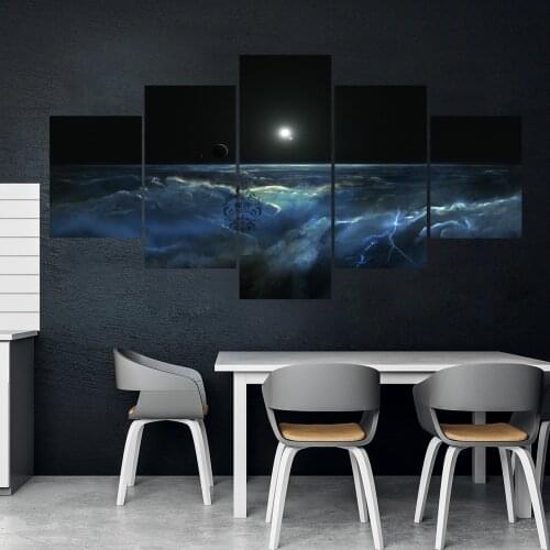 Home Decor Modular Canva Picture 5 Piece Space Star Landscape Painting Poster Wall For Home Canvas Painting Wholesale