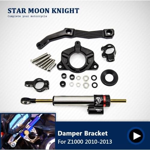Motorcycle CNC Stabilizer Damper Complete Steering Mounting Bracket For KAWASAKI Z1000 2010 2011 2012 2013