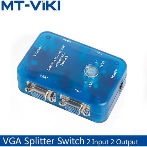 MT-VIKI VGA Splitter Switch Selector Connector Support 2 In 2 Out 1920*1440 High Resolution HD vag sharer MT-202S