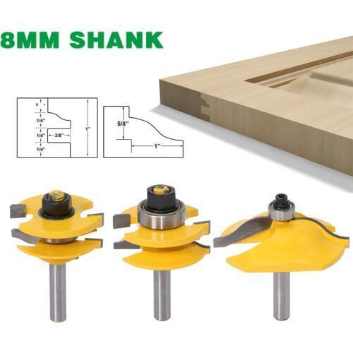 8mm Shank Household Cutter Panel Cabinet Router Bits Set Milling cutter Power Tools Door knife Wood Cutter CNC