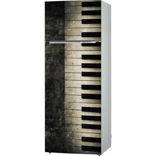 Fridge Sticker Black White Piano Refrigerator Dishwasher Door Cover Kitchen Home Decoration Accessories Modern 3d Wall Stickers