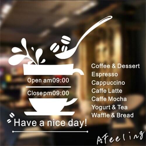 Window sticker restaurant store shop service sign sticker custom opening time business time welcome sticker wall sticker