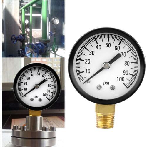 0-100 PSI 1/4" Well Pump Pool Spa Filter Water Pressure Gauge Low Lead Side Mount