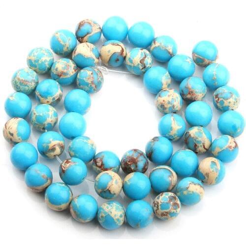 Wholesale Blue Emperor Stone Beads for Jewelry Making DIY Bracelet Necklace Size 4mm 6mm 8mm 10mm 12mm Strand 16