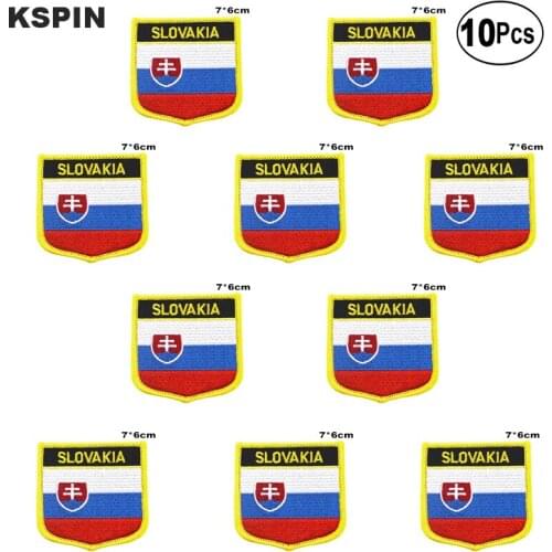 Slovakia Flag Embroidery Patches Iron on Saw on Transfer patches Sewing Applications for Clothes in Home&Garden