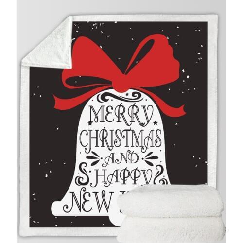 Festival X-mas Printed Throw Blanket Soft Cozy Fleece Couch Bed Cover Blanket Travel Aircraft Cold-proof Blanket for Adults Kids