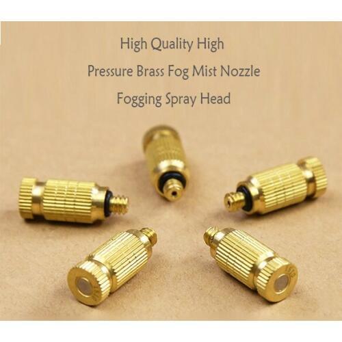 10pcs/set,High Quality High Pressure Brass Fog Mist Nozzle Fogging Spray Head 10/24 Male Threaded 0.1/0.15/0.2/0.3/0.4/0.5mm