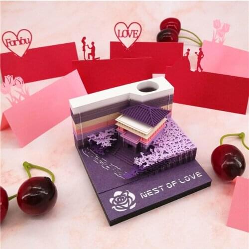 DIY Scrapbooking Omoshiroi Block 3D Memo Pads Building Design Christmas Gift Valentines Day Gift Sticky Notes Stereoscopic