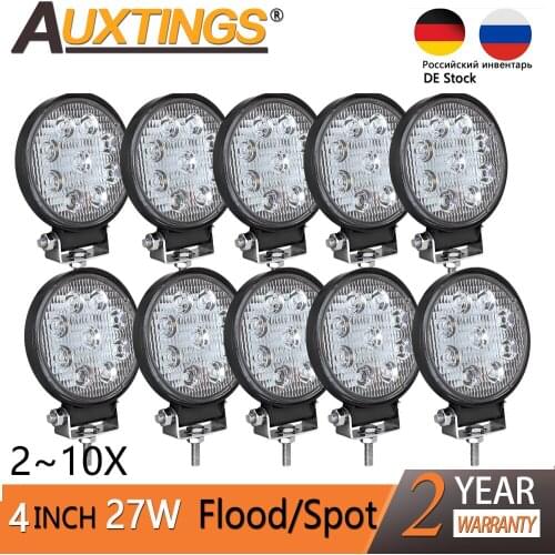Auxtings Slim 2~10X 27W 4in LED Work Light Bar Motorcycle Lamps LED Light Bar LED Car Foglight for Off Road For Jeep 12V 24V