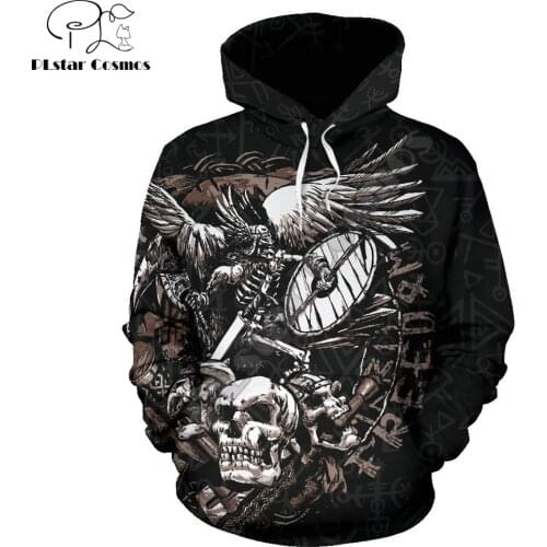 Viking Tattoo hoodies Raven Of Odin Hugin And Munin Valknut 3D Printed Mens Zip Up Hoodie Harajuku Streetwear Unisex Tracksuits