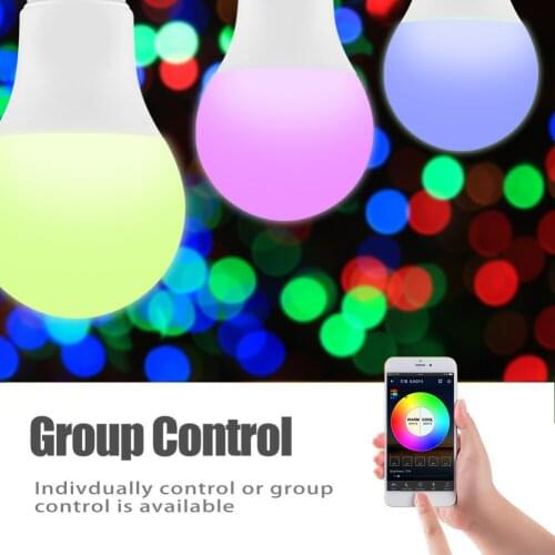RGB 7W E27/B22 Smart WIFI Led 700lm 120 degrees Light Bulb Smart Home Bluetooth Lamp Color Compatible with Alexa google Home