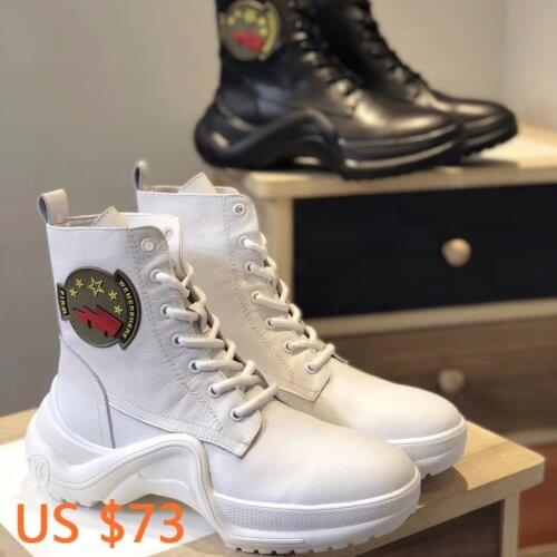 Amazing Quality Fashion Sneakers Women Shoes Super High Quality Flats Platform Genuine Leather Wedges Boots Casual Shoes