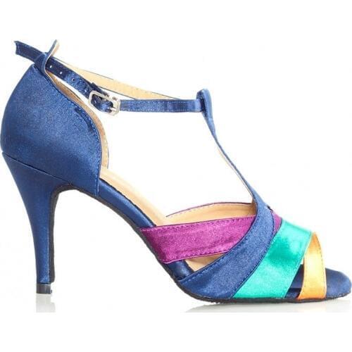 New Popular Women Colorful Latin Ballroom Dance Shoes Salsa Sandals High Heels 8.5cm Female Tango Kizomba Samba Dancing Shoes