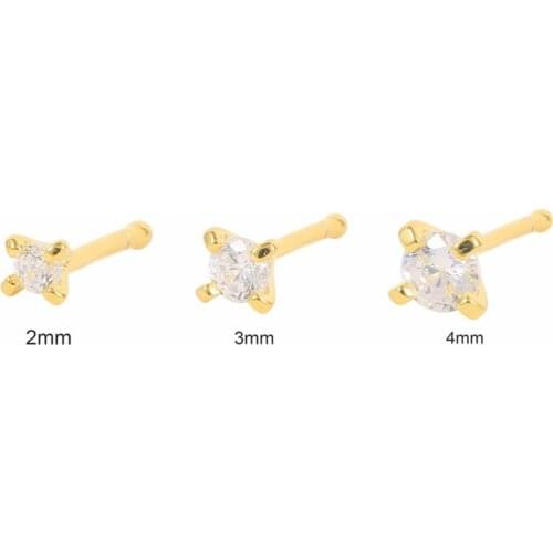 CANNER Real 925 Sterling Silver Nose Piercing Studs Earrings For Women Teens Bling Crystal Ear Bone Earring Jewelry oorbellen