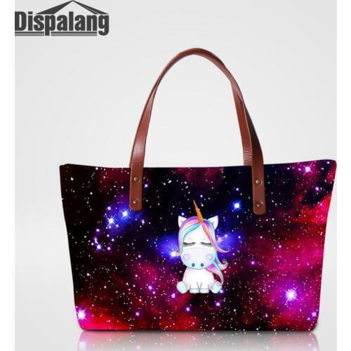 3D Printing Unicorn Animal Women Bags Handbag Ladies Summer Fashion Beach Bag Female Luxury Top Handle Bag Girls Traveling Totes