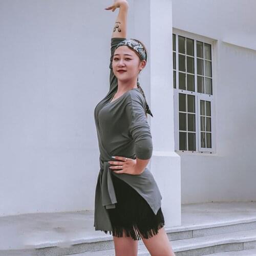 2020 New Latin Dance Dress Women Skirt Long Sleeve Band Design Female Dancing Dresses Latin Dance Costume Latina Dress