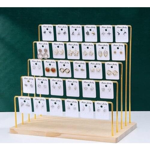 Golden Metal Earring Display Stand Hanging Card Jewelry Holder Jewelry Shop Decor Organizer Storage Case Organization Show 2021