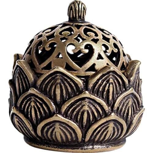 1pc Decorative Copper Incense Burner Home Exquisite Censer Desktop Decoration