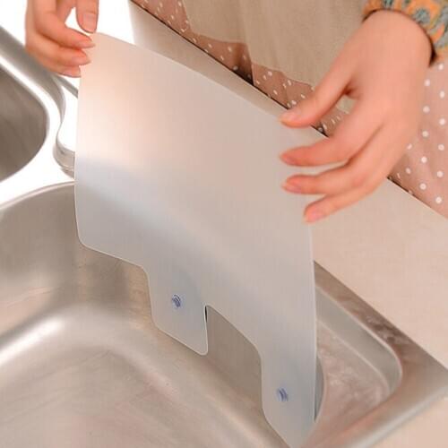 1Pc New Arrival Kitchen Sink Water Splash Guards with Sucker Waterproof Screen for Dish Fruit Vegetable Washing Anti-water Board
