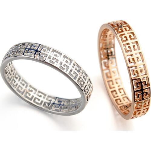 2 Colors 2016 Real Brand Copper gold Color Fashion Classical hollow pattern Rings for Women New Sale 15586