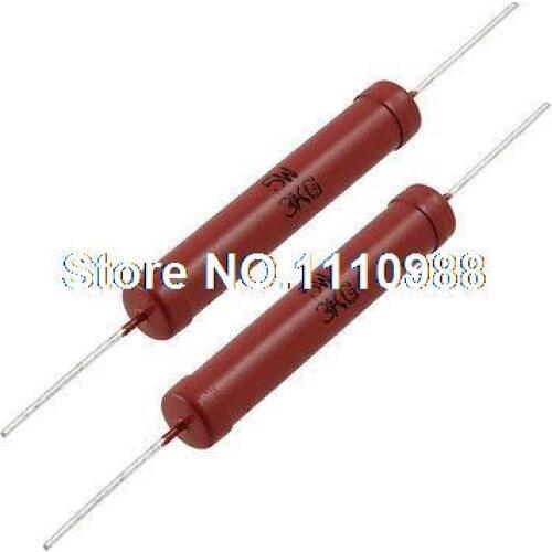 2 Pcs 5W 3K Ohm Glass Glaze Film High Voltage Resistor 2% Tolerance