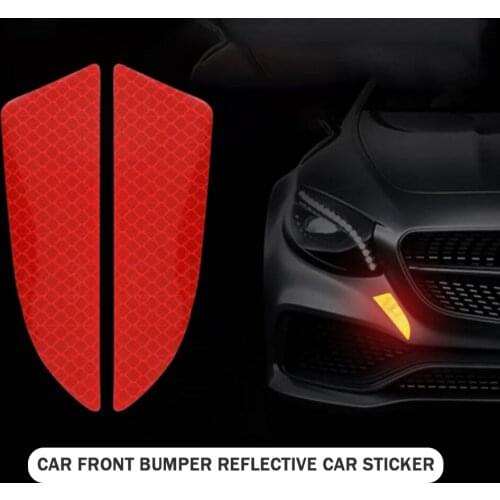 2 Pcs New Car Reflector Protective Sticker Scratches Safety Warning Reflective Auto Stickers Reflective Tape Car Accessories