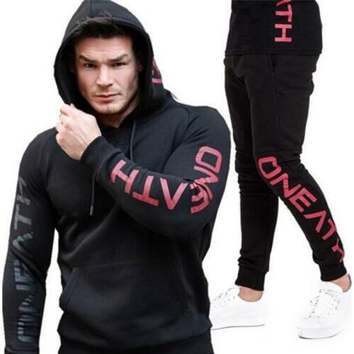 2018 Mens track suit is suitable for mens casual mens fall suit mens Bodybuilding leisure suit