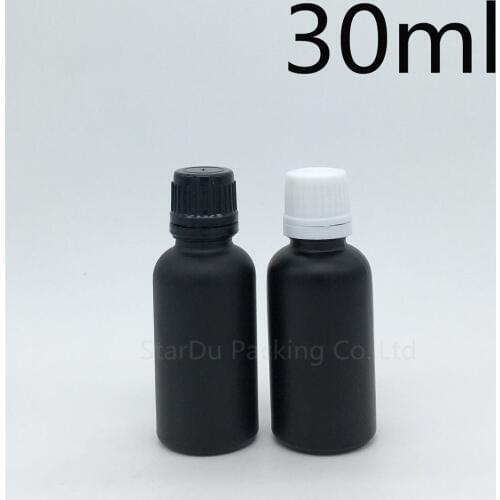 240pcs/lot 30ML Black Bottle , 30cc Vials Essential Oil Bottle with tamper evident cap Perfume glass bottles