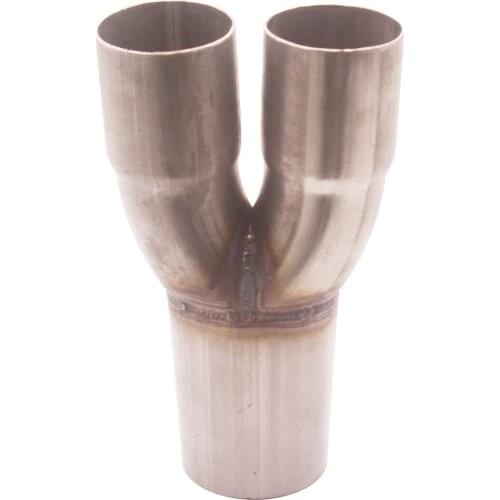 304 Stainless Steel Merge Collector Dual 2" ID Inlet Single 2.5" OD Outlet, NEW